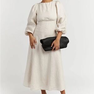DISSH Dakota Linen Natural Dress white